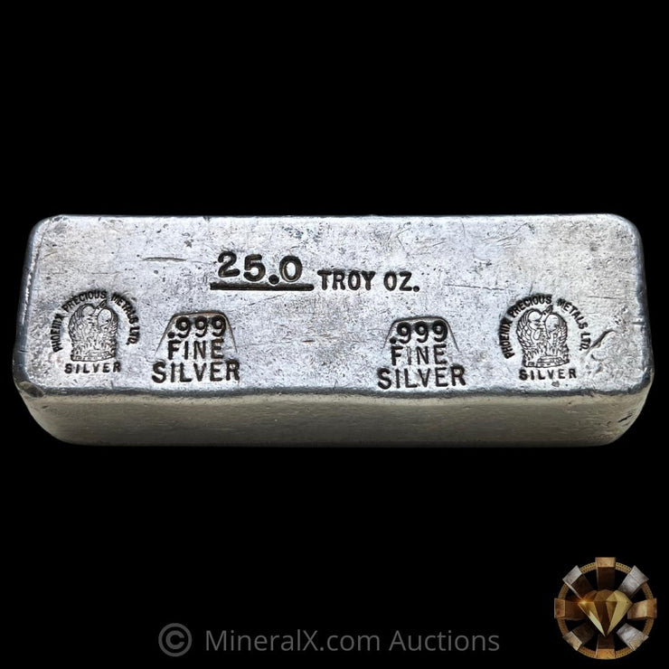 Phoenix Precious Metals 25oz Vintage Poured Silver Bar