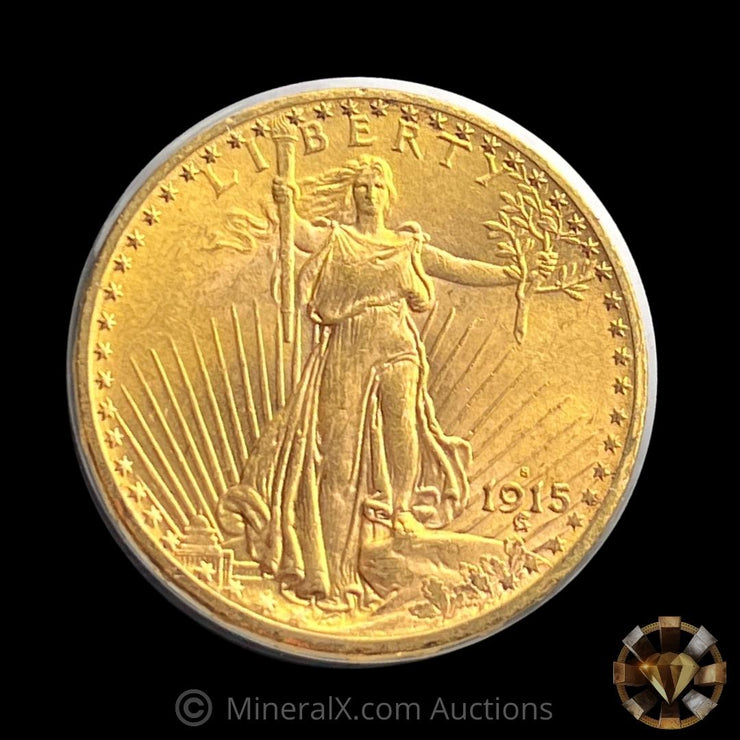 1915 S MS65 $20 Saint Guadens Gold Coin In Old 1985 Numismatic Certification Institute NCI Capital Plastics Holder