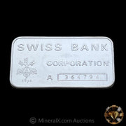 Swiss Bank Corporation 1oz Vintage Silver Bar