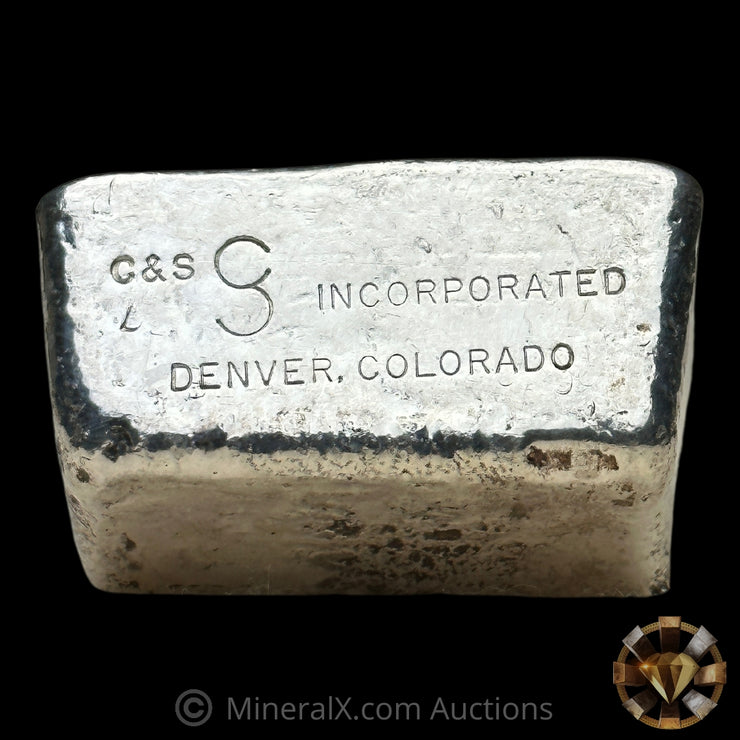 7.29oz C & S Incorporated Denver Colorado Vintage Poured Silver Bar