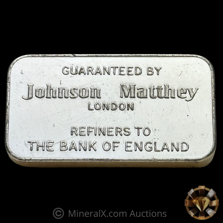 100g Johnson Matthey London Cambio Valorenbank Zurich Vintage Silver Bar