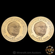 x2 1/2oz 1979 Proof Gold Standard Corporation “Denationalization of Money” Vintage Gold Coin (1oz Total Pure Gold)
