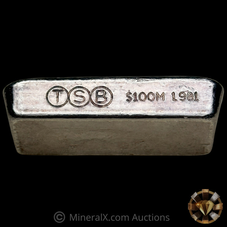 4.17oz (130g) 1981 Johnson Matthey JM TSB Bank $100M Vintage Silver Bar