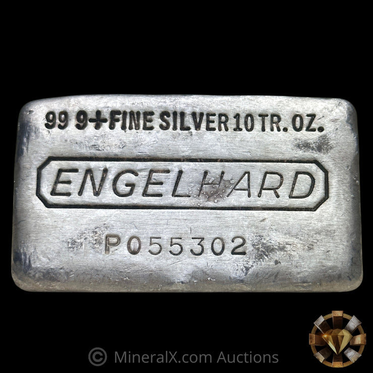 10oz Engelhard Waffle Back Vintage Poured Silver Bar