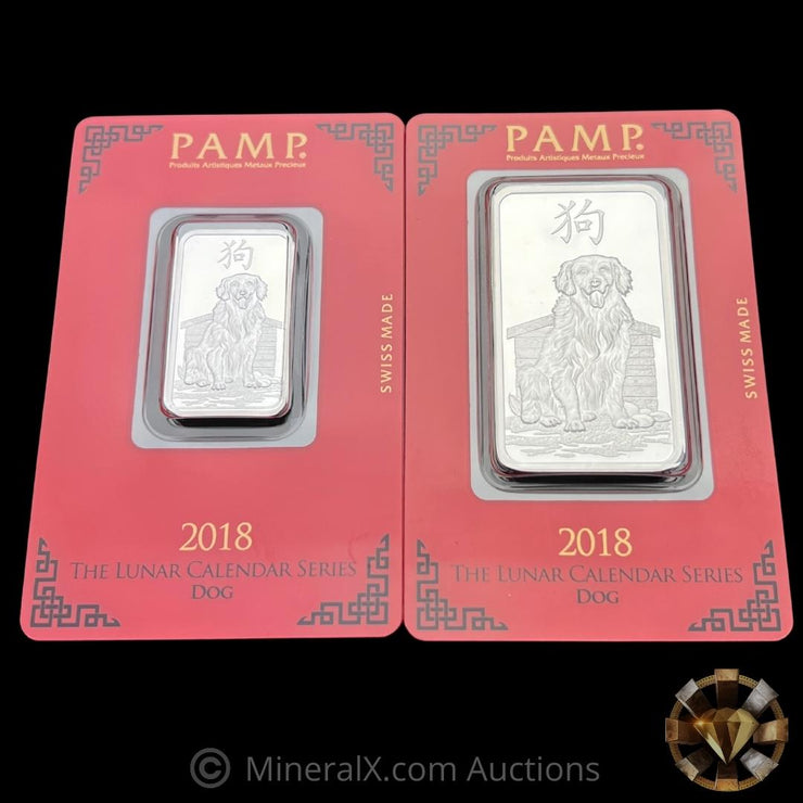 2018 PAMP Lunar Calendar Series Year of The Dog 10g 1oz Silver Bar S 2018 PAMP Lunar Calendar Series Year of The Dog 10g 1oz Silver Bar S