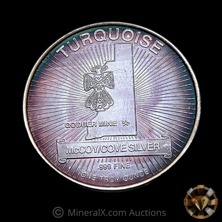 Turquoise Godber Mine 1oz Vintage Silver Coin