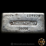 20oz Engelhard Bull Logo Vintage Poured Silver Bar