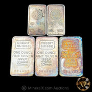 x5 1oz Vintage Silver Art Bars