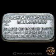 100g Swiss Bank Corporation Vintage Silver Bar with Original Blue Velvet Case