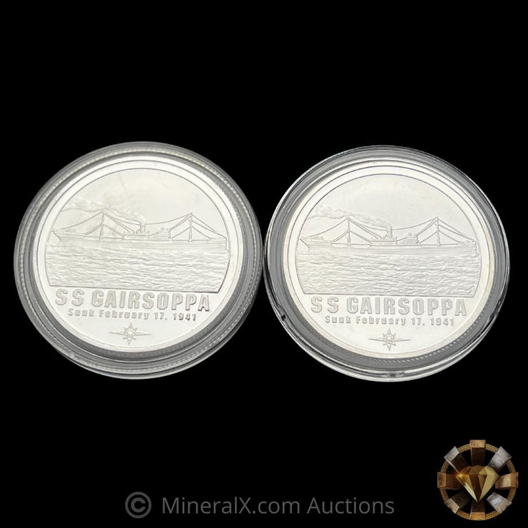 x2 1oz Silver Rounds Made From Silver From The SS Gairsoppa Shipwreck