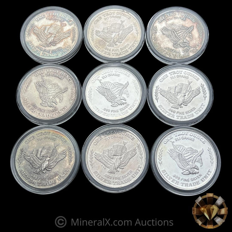 x9 1981 US Assay Office of San Francisco Vintage Silver Rounds