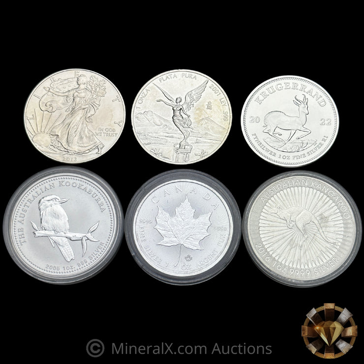 x6 1oz Misc Modern Silver Coins