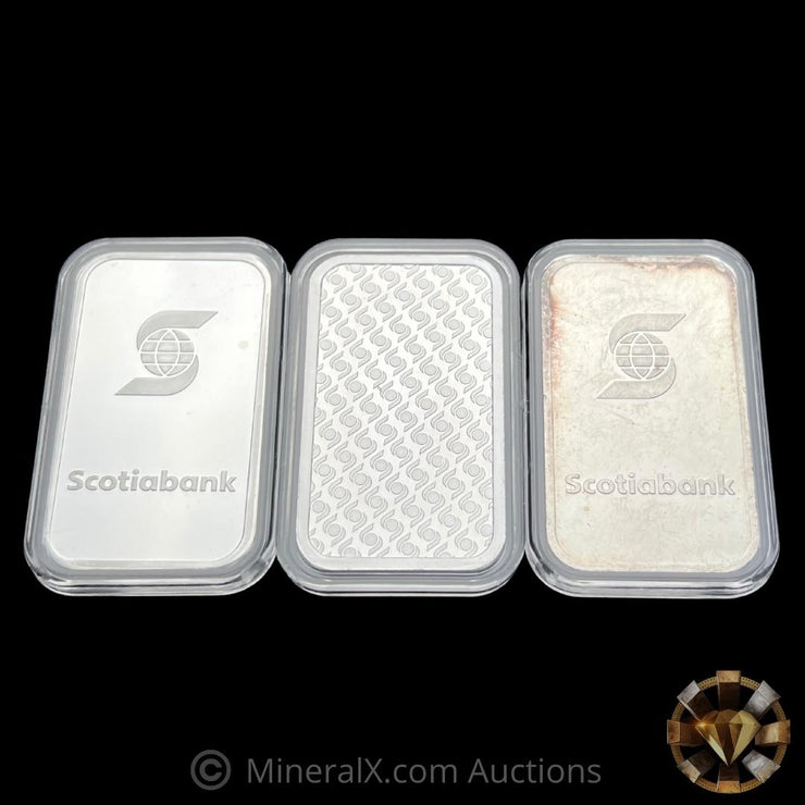 x3 Scotiabank 1oz Vintage Silver Bars