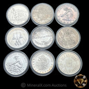 x9 Vintage Silver 1oz Coin Lot (9oz Total)
