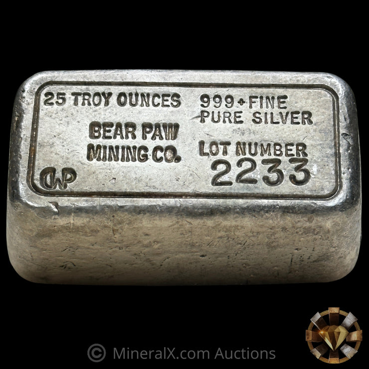 24.44oz Bear Paw Mining Co Vintage Silver Bar