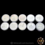 x10 Vintage Silver 1oz Coin Lot (10oz Total)