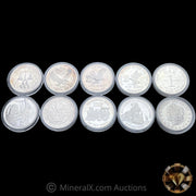 x10 Vintage Silver 1oz Coin Lot (10oz Total)