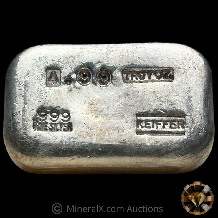 4.99oz Keiffer Vintage Silver Bar with Unique Mold Size