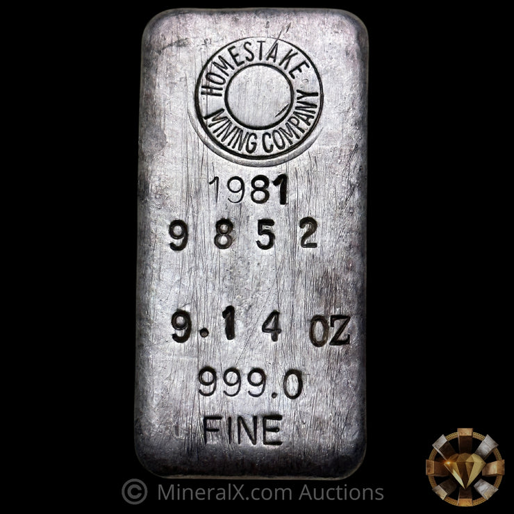 9.14oz 1981 Homestake Mining Company Vintage Silver Bar