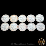 x10 Engelhard Prospector 1/2oz Vintage Silver Coins (5oz Total)