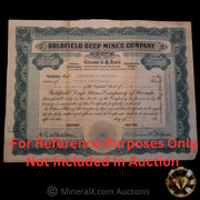 5oz Gold Field Deep Mines Nevada GDM JCR III Vintage Silver Bar