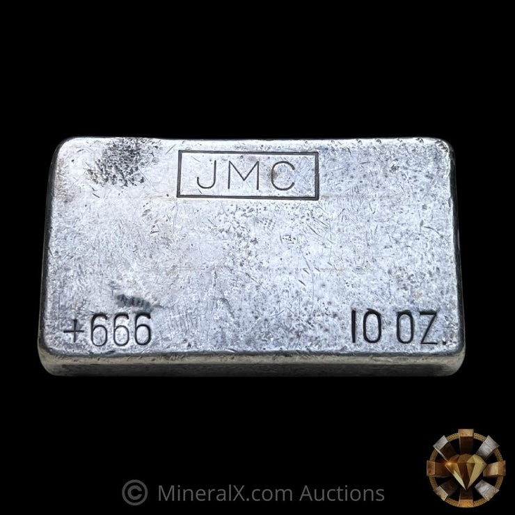 Johnson Matthey JMC Inverted 999+ Error No Maple Leaf 10oz Vintage Poured Silver Bar