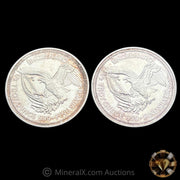 x2 Engelhard Prospector 1/2oz Vintage Silver Coins (1oz Total)