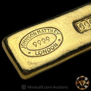 Johnson Matthey JM London King Fook 5 Tael (187.5g / 6.02oz) Vintage Poured Gold Bar