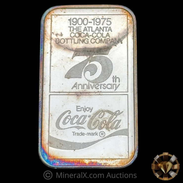 1oz Coca Cola 25th Anniversary Vintage Silver Art Bar