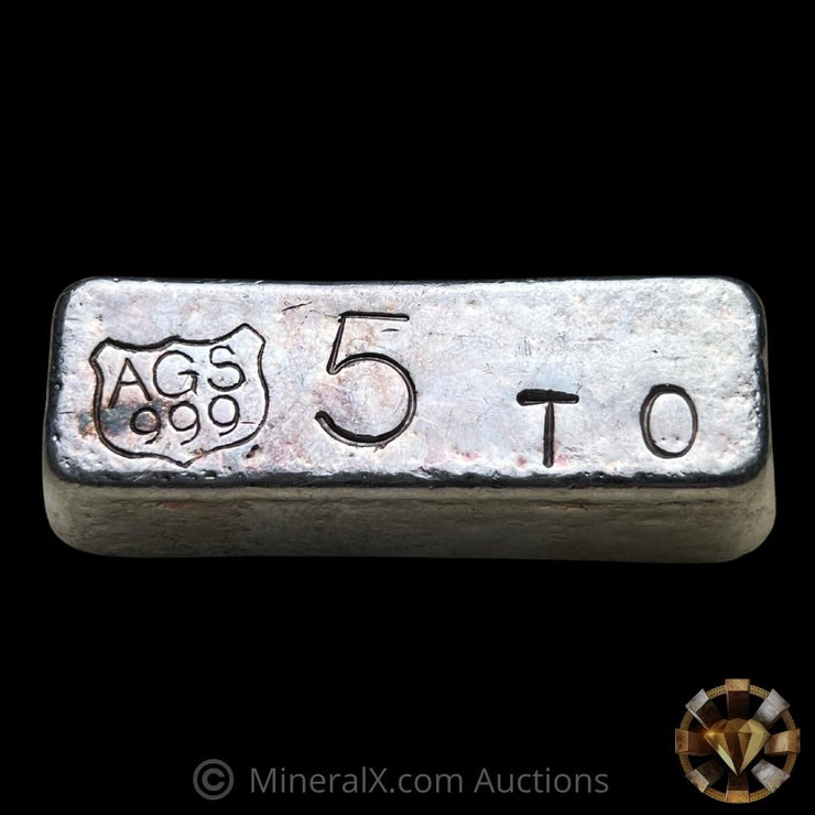 5oz American Gold and Silver AGS Vintage Poured Silver Bar