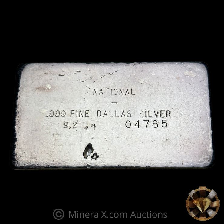9.2oz National Dallas Vintage Poured Silver Bar
