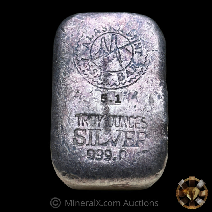5.1oz Alaska Mint Assay Vintage Poured Silver Bar