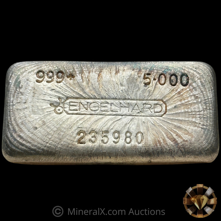 5oz Engelhard Bull Logo Vintage Silver Bar