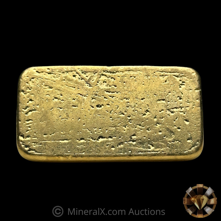 100g NM Rothschild & Sons Vintage Poured Gold Bar with Strong Waffle Back