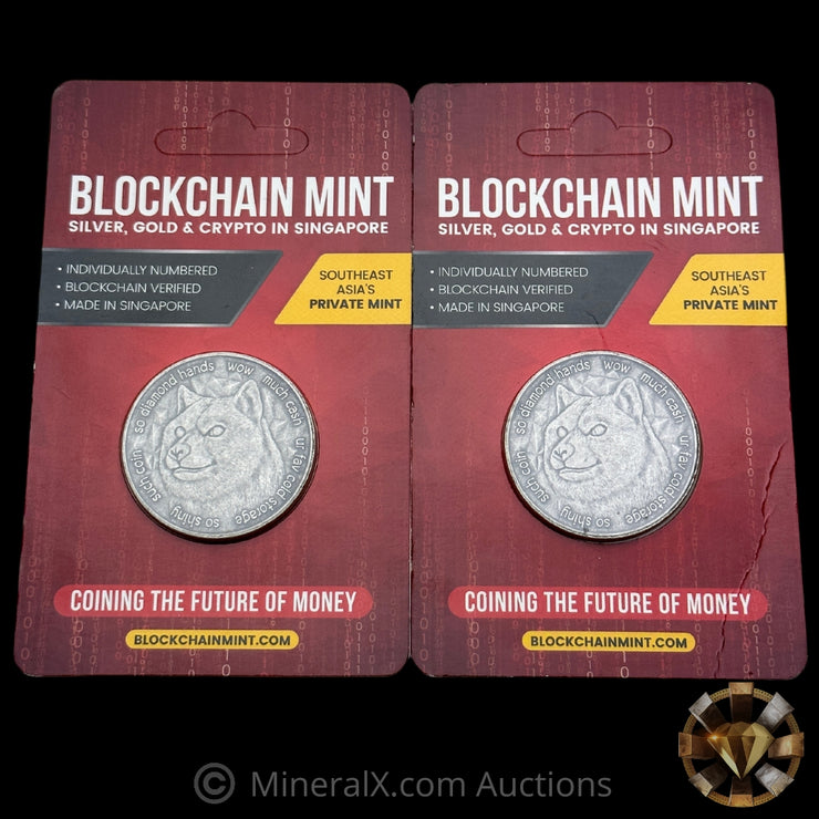 x2 1oz Blockchain Mint Silver Coins In Original Packaging