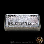5oz USSC US Silver Corp Vintage Poured Silver Bar