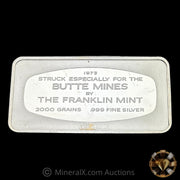 2000 Grains (4.16oz) 1973 Anaconda Butte Mines Montana Franklin Mint Vintage Silver Bar