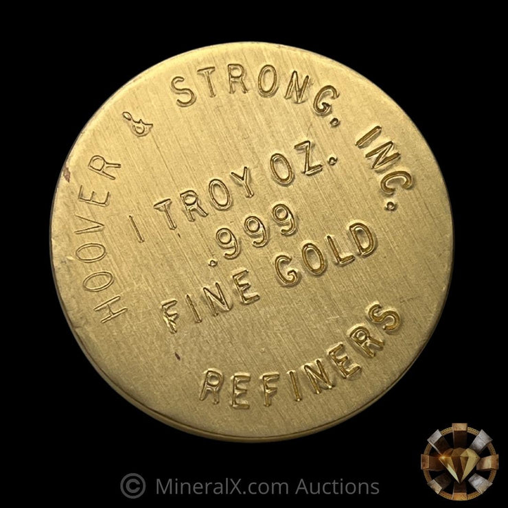 1oz Hoover & Strong Refiners Inc Vintage Gold Round