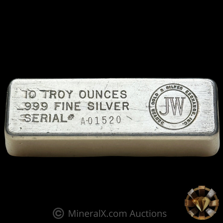 10oz JW Denver Gold & Silver Exchange Vintage Silver Bar