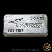 5oz Strickland Vintage Poured Silver Bar w/ Unique 1983 Sticker On Reverse