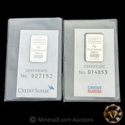x2 5g Credit Suisse Vintage Platinum Bars