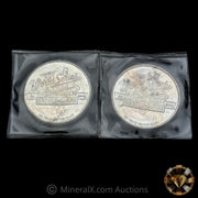 x2 1oz 1989 World Series Battle Of The Bay National League Champions A's & Giants Vintage Silver Coins In Seals