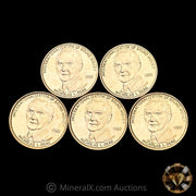 x5 1/20oz 1980 Nicholas L. Deak “Denationalization of Sound Money” Gold Standard Corporation Fractional Vintage Gold Coins (1/4oz Total)
