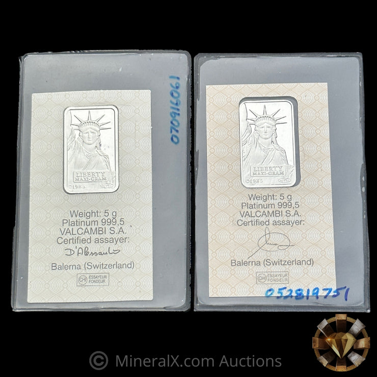 x2 5g Credit Suisse Vintage Platinum Bars