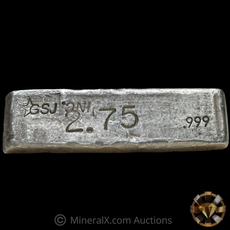 2.75oz GSJ INC Vintage Silver Bar