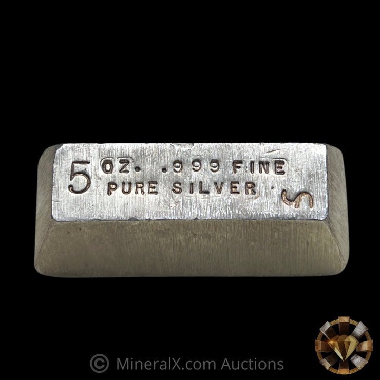 5oz Circle City "Sideways Hallmark" Variety Vintage Poured Silver Bar