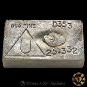 x2 25oz Class Delta Smelting & Refining Sequential Vintage Poured Silver Bars (50.072oz Total Silver)