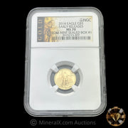 1/10th NGC MS70 2014 Gold $5 Eagle Early Release