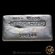 10oz Engelhard Bull Logo Vintage Silver Bar With Unique Waffle Back