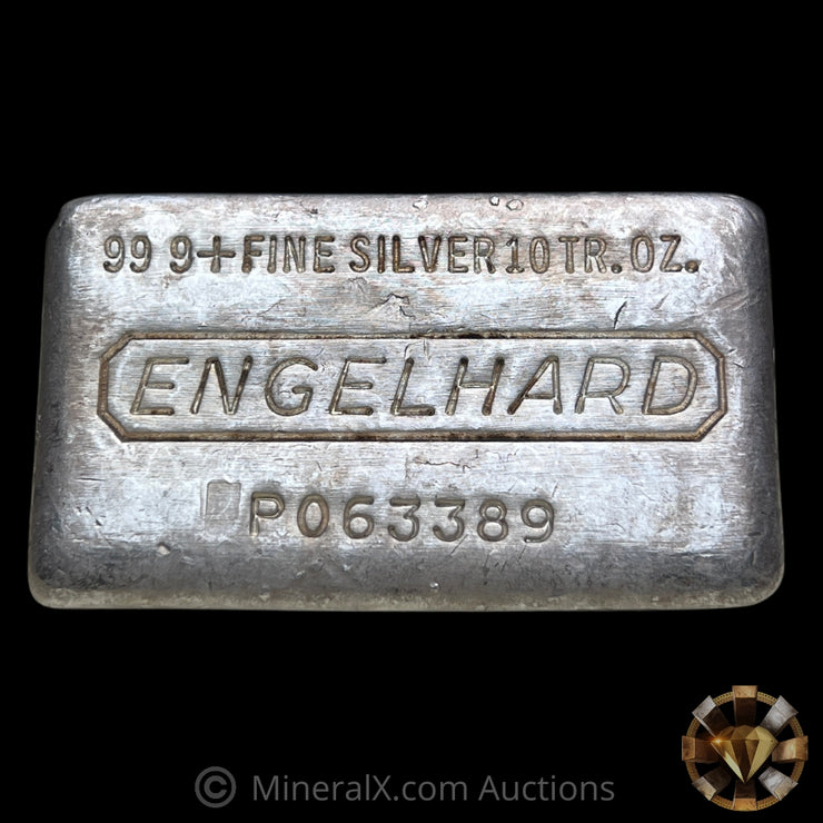 10oz Engelhard P Series Waffle Back Vintage Poured Silver Bar